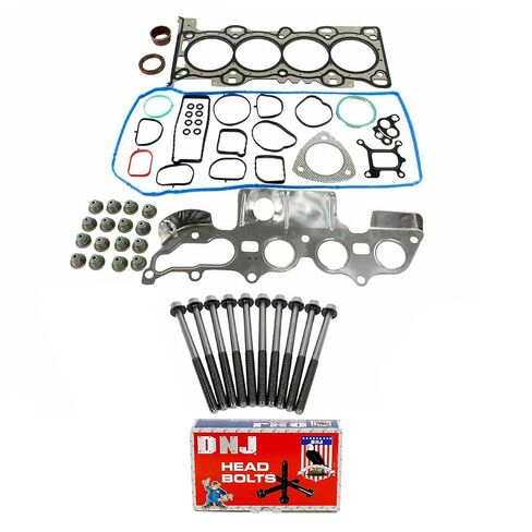 مجموعة حشية رأس الأسطوانة DNJ HGB484 مع مجموعة مسامير الرأس لـ 2009-2015 Ford، Mazda، Mercury 3، 5، 6 2.5L L4 16V DOHC 2488cc in Saudi Arabia
