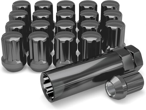 White Knight 3807SNEO-20AM Neo Chrome M12x1.50 Spline Lug Nut with Key, 20 Pack in Saudi Arabia