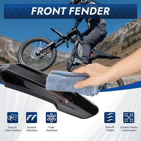 Front Fender for SurRon Light Bee X/S/Segway X160 X260, Dirt Bike Mudguard Mud Guard for Off-Road Electric Motorcycle, Black Plastic Front Fender (Not Fits RST Fork) in Saudi Arabia