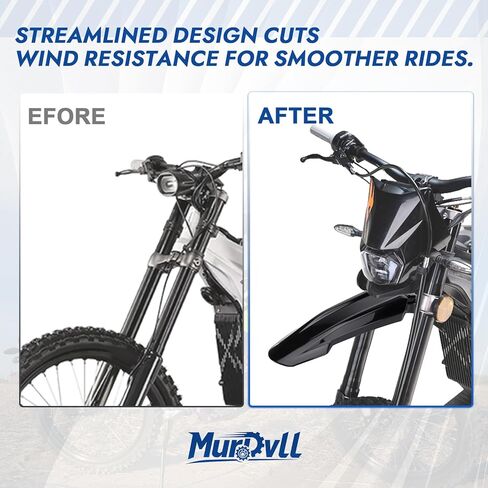 Front Fender for SurRon Light Bee X/S/Segway X160 X260, Dirt Bike Mudguard Mud Guard for Off-Road Electric Motorcycle, Black Plastic Front Fender (Not Fits RST Fork) in Saudi Arabia