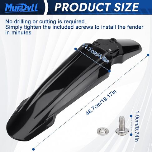 Front Fender for SurRon Light Bee X/S/Segway X160 X260, Dirt Bike Mudguard Mud Guard for Off-Road Electric Motorcycle, Black Plastic Front Fender (Not Fits RST Fork) in Saudi Arabia