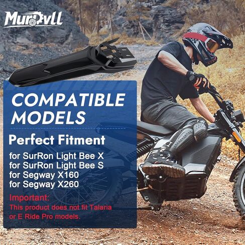 حاجز أمامي لـ SurRon Light Bee X/S/Segway X160 X260، واقي الطين للدراجة الترابية للدراجات النارية الكهربائية على الطرق الوعرة، حاجز أمامي بلاستيكي أسود (لا يناسب شوكة RST) in Kuwait