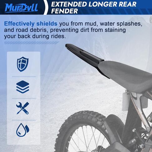حاجز أمامي لـ SurRon Light Bee X/S/Segway X160 X260، واقي الطين للدراجة الترابية للدراجات النارية الكهربائية على الطرق الوعرة، حاجز أمامي بلاستيكي أسود (لا يناسب شوكة RST) in Kuwait
