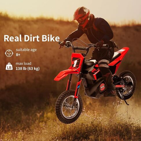 24V Electric Off-Road Motorcycle,250W Motor 13.6MPH Fast Speed Motocross,Leather Seat Dirt Bike,Twist Grip Throttle,Metal Suspension,Air-Filled Tires,for Kids Teens 8+ (Green) in Saudi Arabia