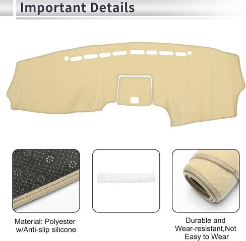 Interior Dash Cover for Hyundai Santa Fe 2007-2012 Non-Slip Dashboard Carpet Mat Polyester Silicone in Saudi Arabia