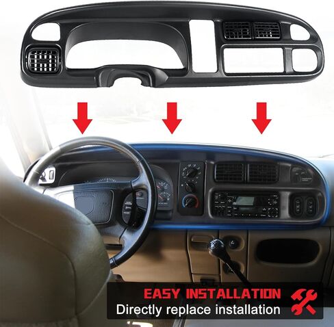 DashBoard Bezel Cover for 1998-2001 Dodge Ram 1500 2500 3500 Replacement for 5GK51DX9AA 5EU11DX9AB 998-15163 in Saudi Arabia