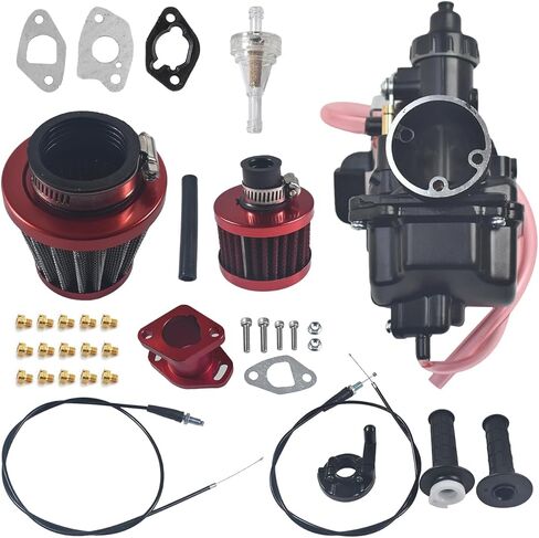 مكربن ​​VM22 للمفترس 212cc 224cc 196cc 6.5hp Coleman CT200U BT200X CT200U-EX Baja Warrior MB200 MB165 Axis M200 KT196 GX160 Mini Bike Go Kart خنق كابل فلتر الهواء أطقم أسود in Kuwait