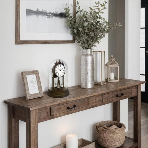ساعة Genevieve I Mantel مقاس 9 بوصات مع بندول دوار، طراز عتيق حديث، ديكور سطح الطاولة، ساعة مكتب ورف، أرقام رومانية، لمسة نهائية فضية ميثريل، فضي، FD2402 in Saudi Arabia
