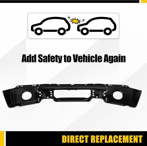 KUAFU 3Pcs Front Bumper Face Bar Compatible with 2009-2014 Ford F150 F-150 With Fog Light Holes 9L3Z17757DPTM FO1002413 Steel Electrophoresis Black Replacement Only Unassembled in Saudi Arabia