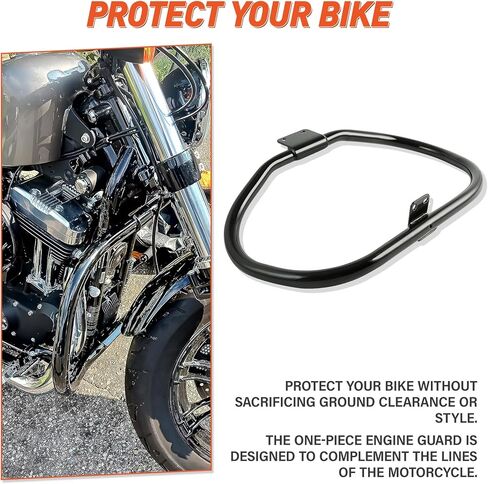 XFMT دراجة نارية سوداء لامعة محرك الحرس الطريق السريع تحطم بار ل هارلي سبورستر '04-في وقت لاحق XL و'08-'13 نماذج XR in Kuwait