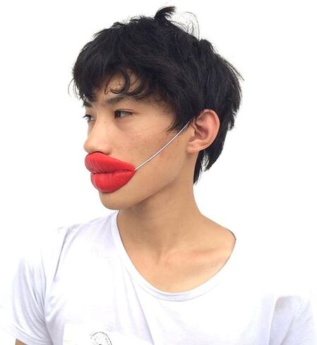 2pcs Sausage Mouth Funny Cartoon red Lips Latex red Lips Funny Toys Halloween Party Supplies Halloween Toys Funny Cartoon Latex Red Lips Decors Props for Dance Party in Saudi Arabia