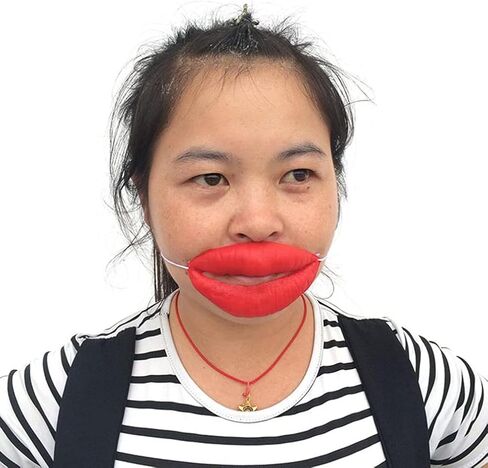 2pcs Sausage Mouth Funny Cartoon red Lips Latex red Lips Funny Toys Halloween Party Supplies Halloween Toys Funny Cartoon Latex Red Lips Decors Props for Dance Party in Saudi Arabia