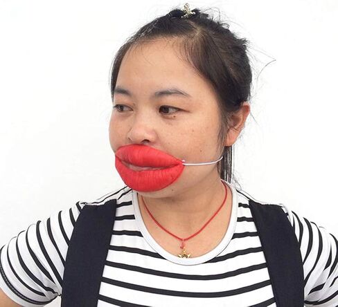2pcs Sausage Mouth Funny Cartoon red Lips Latex red Lips Funny Toys Halloween Party Supplies Halloween Toys Funny Cartoon Latex Red Lips Decors Props for Dance Party in Saudi Arabia