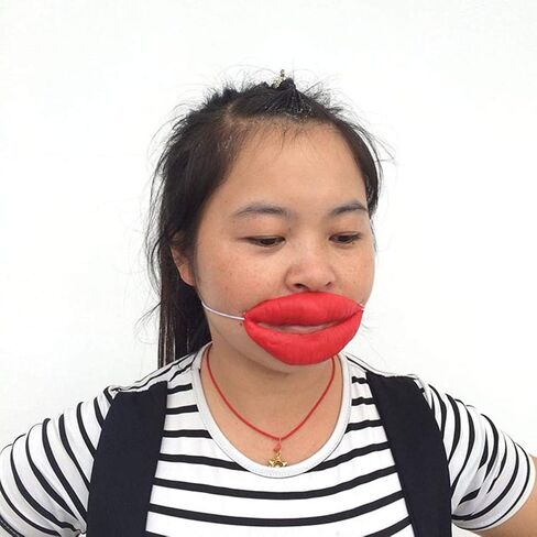 2pcs Sausage Mouth Funny Cartoon red Lips Latex red Lips Funny Toys Halloween Party Supplies Halloween Toys Funny Cartoon Latex Red Lips Decors Props for Dance Party in Saudi Arabia