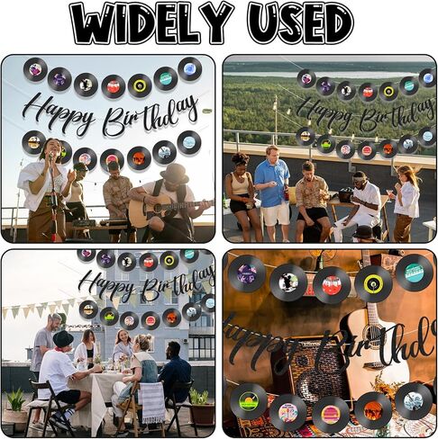 3Pcs 70s Retro Vinyl Record Cutout Banner, Music Birthday Banner Decorations Supplies Personalized Decoration for 50s 70s 90s Style Birthday Rock Music Dj Party Baby Shower in Saudi Arabia