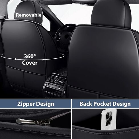 Fit for 98% of Mercedes-Benz Car Seat Cover, Business Sport Seat Protector, Anti-Slip Easy to Install Leather Seat Cover(2 Front Seat Luxury/Black) in Saudi Arabia