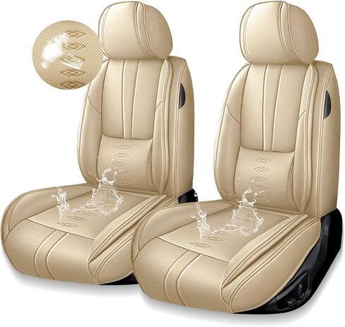 Premium Car Seat Covers for Nissan Rogue 2010-2025 2026,Comfortable Leather Seat Cover for Rogue,Scratch Resistant Car Seats Protectors Cushions for 2 Seats(Beige) in Saudi Arabia