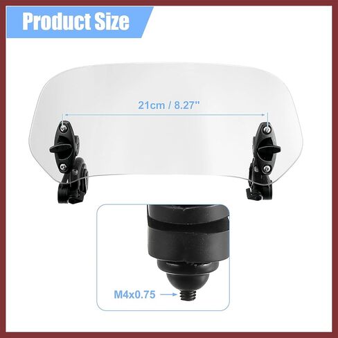 28.5cm Motorcycle Windshield Motorcycle Wind Deflector Clear Lens Adjustable Clip Windshield Extension Universal Fit for Most Motorcycle Scooter Replace Parts in Saudi Arabia