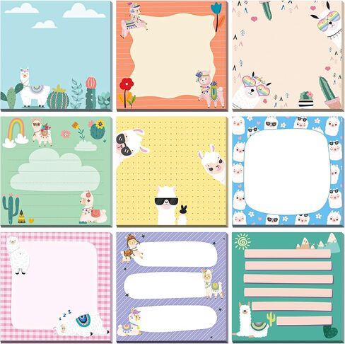 9 Pads Cute Sticky Notes Cartoon Animal Self Stick Notepads 3x3 Inches Notes Adhesive Memo Pad Office Decor Gifts for Students School Office Meeting (Highland Cow) in Kuwait