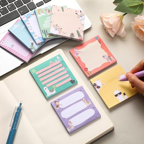 9 Pads Cute Sticky Notes Cartoon Animal Self Stick Notepads 3x3 Inches Notes Adhesive Memo Pad Office Decor Gifts for Students School Office Meeting (Highland Cow) in Kuwait