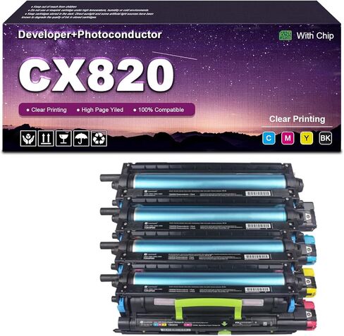 مجموعة موصلات ضوئية عالية الإنتاجية CX820 CX825 مع وحدة مطور متوافقة مع مجموعات موصلات ضوئية Lexmark 72K0P00 72K0Q00 ووحدات مطور 72K0DK0 72K0DC0 72K0DM0 72K0DY0 in Kuwait