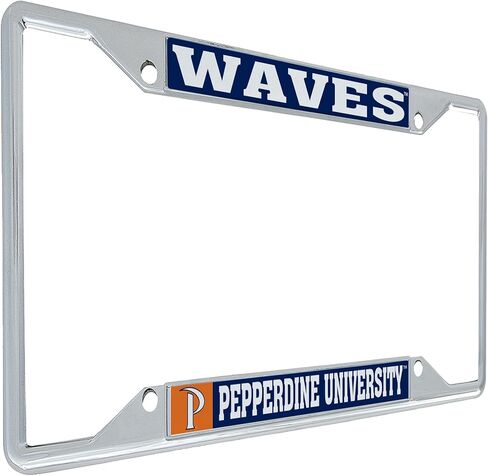 Desert Cactus Pepperdine University License Plate Frame Waves Metal Car Tag Holder for Front or Back of Car Officially Licensed (Mascot) in Saudi Arabia