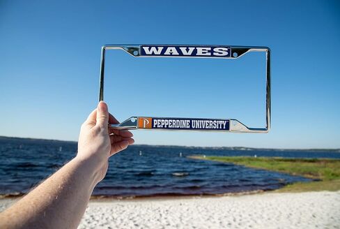 Desert Cactus Pepperdine University License Plate Frame Waves Metal Car Tag Holder for Front or Back of Car Officially Licensed (Mascot) in Saudi Arabia