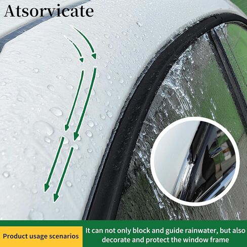 Automobile drip Guide Rail Water Drain Channel car Window rain Deflector Silicone Gel car Window Trim, Suitable for Cars, SUVs, MPVs, Pickup Trucks, RVs, and Yachts, etc. (Silver, 20,2feet) in Saudi Arabia