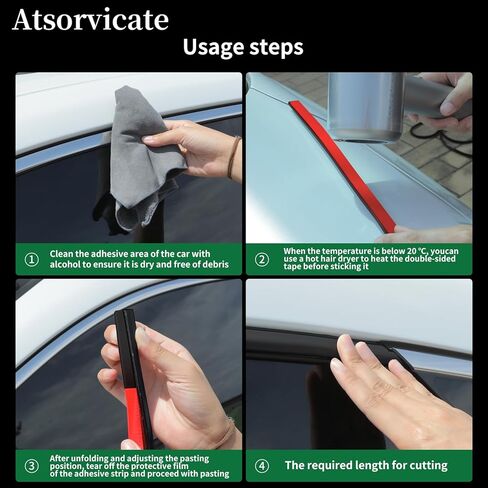 Automobile drip Guide Rail Water Drain Channel car Window rain Deflector Silicone Gel car Window Trim, Suitable for Cars, SUVs, MPVs, Pickup Trucks, RVs, and Yachts, etc. (Silver, 20,2feet) in Saudi Arabia