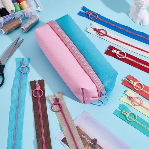 PH PandaHall 20pcs 10 Color Resin Zippers with #3 Lifting Ring Pulls 9 inch/11.8 inch Nylon Plastic Bulk Zippers Separating Jacket Zippers Close-end for Sewing Craft Bags Garment Clothing in Saudi Arabia