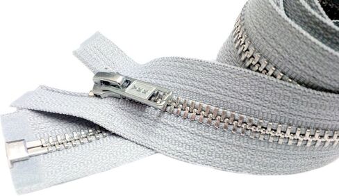 YKK® 20" Jacket Zipper YKK #5 Aluminum Metal - Medium Weight Separating - Color Steel Grey 119 (1 Zipper/Pack) in Saudi Arabia