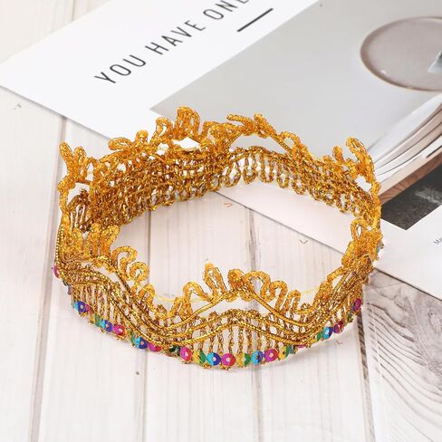 Gold Trim for Sewing, 9.8 Yard Shiny Beaded Gold Sequin Trim Vintage Decorative Lace Ribbon for DIY Crafts Sewing Clothes Wedding Home Decor in Saudi Arabia