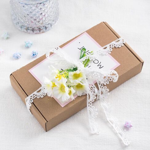 4 Yards White Lace Trim, Vintage Crocheted Lace Ribbons, Embroidery Scalloped Edge Laces for DIY Crafts, Bouquet, Sewing, Wedding, Wrapping, Decoration (0.63" Wide) in Saudi Arabia