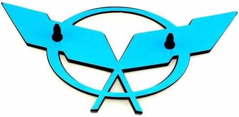 Front Nose Cross Flags Emblem Car Badge Replacement for 97-04 Corvette C5 Chevrolet Decal 19207384 19207385 (Front - w/Alignment Pins) (US Flag-Black/Blue) in Saudi Arabia