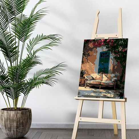 Auremi Window Paint by Number Kits with Framed, DIY Flower Paint by Number Canvas for Adults, Easy Acrylic in Canvas with Brushes for Decor 20x30cm in Saudi Arabia