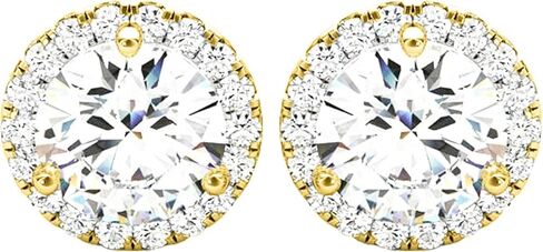 1-5 Carat Round Halo Diamond Earrings 14K Gold Value Collection Screw Back in Saudi Arabia