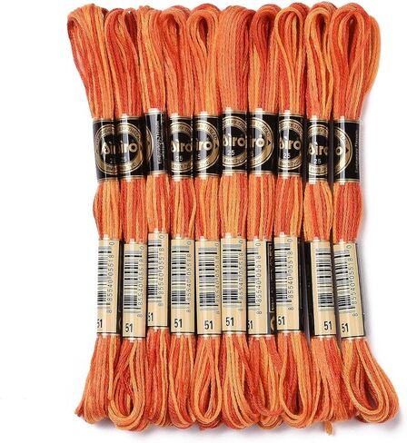 10 Skeins 0.5 mm Polyester Embroidery Floss Friendship Bracelet String Cross Stitch Embroidery Thread for Sewing Machine Hand Sewing, Green Yellow in Saudi Arabia