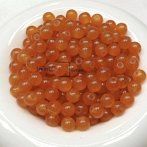 300 قطعة خرز زجاجي 6 مللي متر خرز زجاجي للأساور والقلائد صنع المجوهرات مشغولات يدوية (أسود) in Saudi Arabia