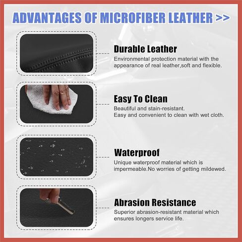 ACROPIX Black Faux Leather Armrest Protector Cover Pad Replacement for Mazda 6 2014-2018 Black Stitches Car Parts in Saudi Arabia
