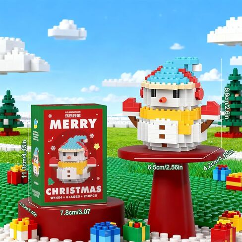 4 Pack Santa Claus Design Building Blocks Set, Christmas Theme Building Blocks Ornaments, Mini Building Figures, DIY Stocking Stuffers, Xmas New Year Birthday Gifts (Set B) in Kuwait