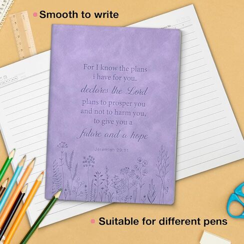 Purple Floral Christian Journal Religious Bible Verse Notebook Spiritual Christian Gifts for Women, Future and a Hope Purple Journal Notebook in Saudi Arabia