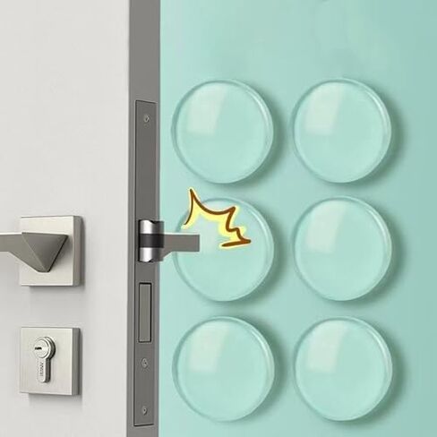 6 Packs of 5cm Diameter, 0.8cm Thick Silicone Self-Adhesive Door Stop Transparent Anti-Collision Stickers, Shock Absorption and Quiet, Suitable for Home, Office, Door Handle Wall Protectors LCC54-01 in Saudi Arabia
