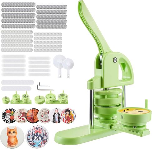 صانع أزرار VEVOR مقاس 1 بوصة صانع شارات الأزرار 25 مم آلة ضغط الدبابيس 499 قطعة أجزاء أزرار مجانية + قطاعة دائرية (25 مم 499 قطعة) لجميع القديسين in Kuwait