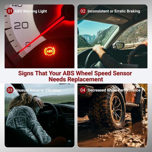 ABS Wheel Speed Sensor Front Left Right Compatible with Ford 1999-2004 F-250 F-350 F-450 F-550 Super Duty 2000-2005 Excursion 1999 F-800 2004 F-650 F-750, Replaces ALS197, 2PCS in Kuwait