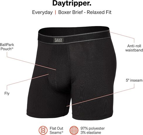 SAXX Underwear Co. - Men's Daytripper Boxer Brief Fly With Built-In Pouch Support - Underwear For Men in Kuwait