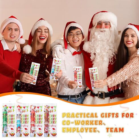 24 Christmas Multicolor Ballpoint Pen 10 in 1 Retractable Ballpoint Pens with Christmas Greeting Card Snowman Reindeer Claus 10 Color Pen for Office Gift Xmas Party Favors in Saudi Arabia
