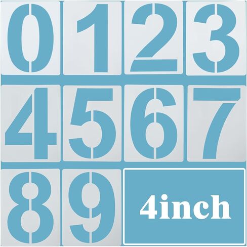 8 Inch Number Stencils Set, Reusable Plastic Digital Templates, Number Painting Stencil for Road, Door, Wall, Mailbox, Crafts in Kuwait