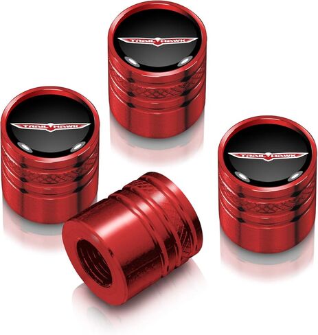 iPick Image for Jeep Trailhawk in Black on Red Aluminum Cylinder-Style Tire Valve Stem Caps in Saudi Arabia