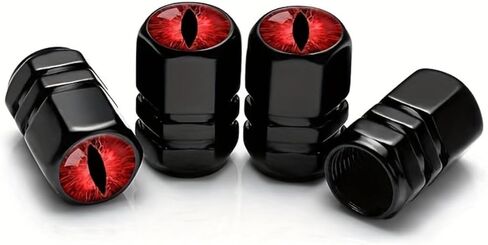 4pcs Universal Tire Valve Caps, Cat Eye Visual Design, Suitable for Cars, Motorcycles, Trucks, and Bicycles (Black) in Saudi Arabia