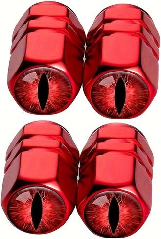 4pcs Universal Tire Valve Caps, Cat Eye Visual Design, Suitable for Cars, Motorcycles, Trucks, and Bicycles (Black) in Saudi Arabia